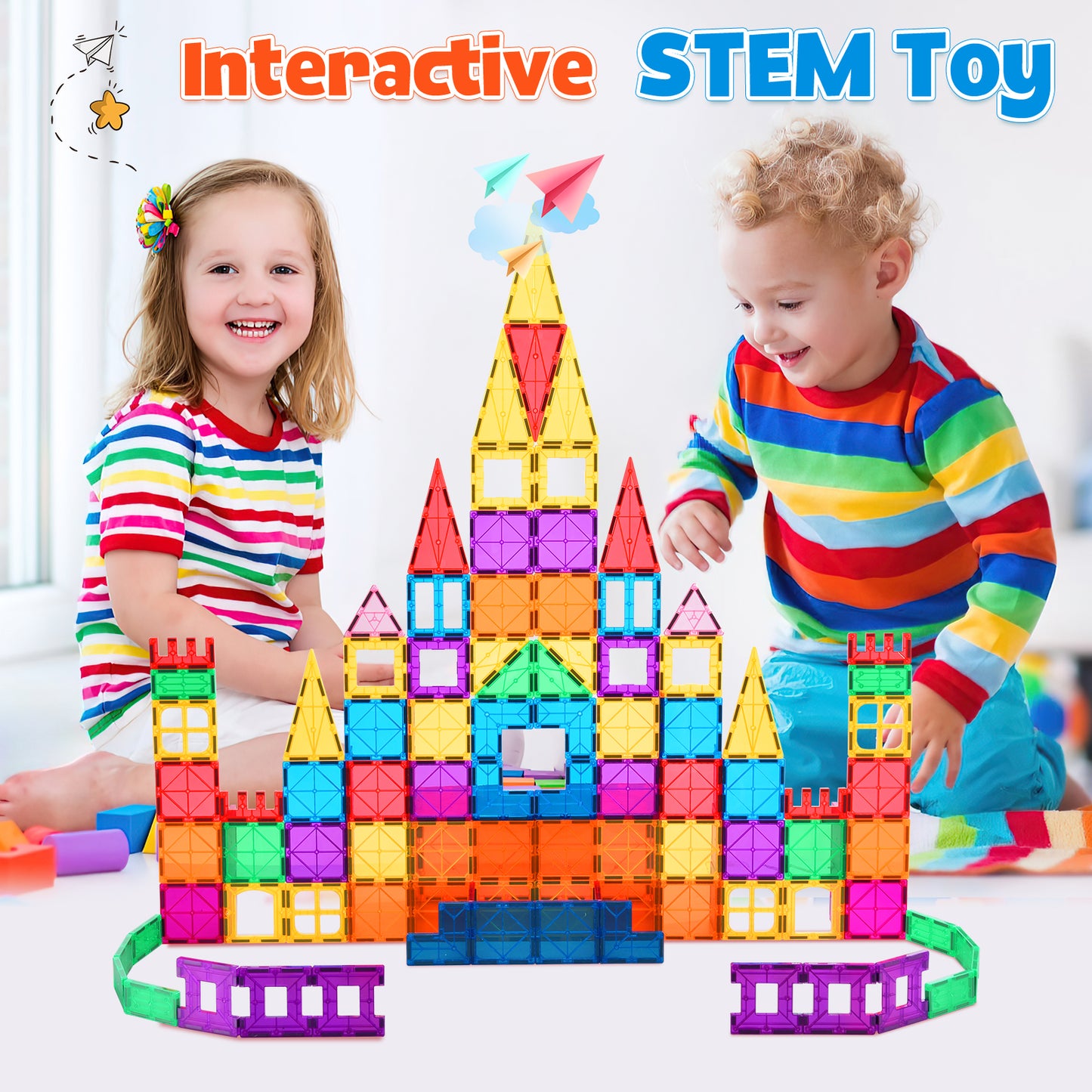 Magnetic Tiles Building Blocks Stem Toys for 3+ Year Old Boys and Girls Montessori Toys Toddler Kids Gifts Parents Approved Sensory Toys