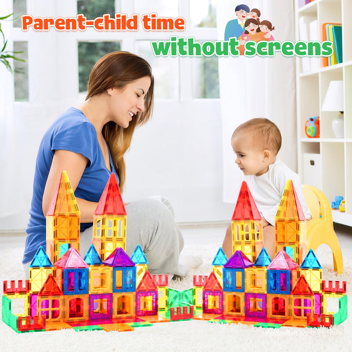 Magnetic Tiles Building Blocks Stem Toys for 3+ Year Old Boys and Girls Montessori Toys Toddler Kids Gifts Parents Approved Sensory Toys