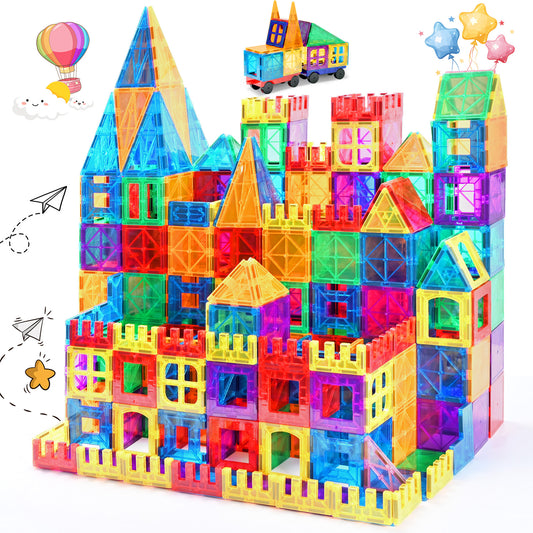 Magnetic Tiles 102pcs Building Blocks Stem Toys for 3+ Year Old Boys and Girls Montessori Toys Toddler Kids Gifts Parents Approved Sensory Toys