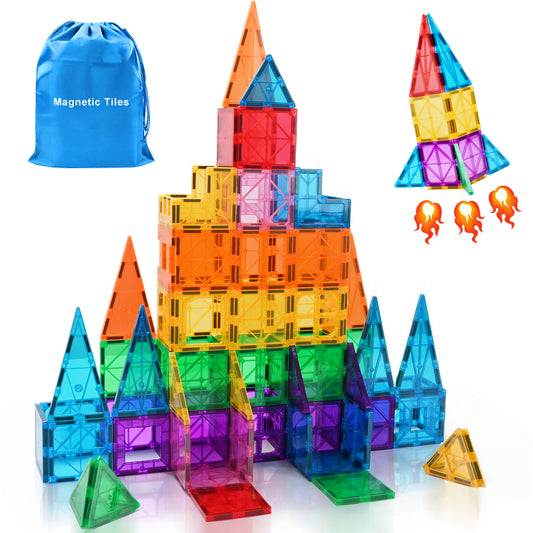 Magnetic Tiles Building Blocks Stem Toys for 3+ Year Old Boys and Girls Montessori Toys Toddler Kids Gifts Parents Approved Sensory Toys