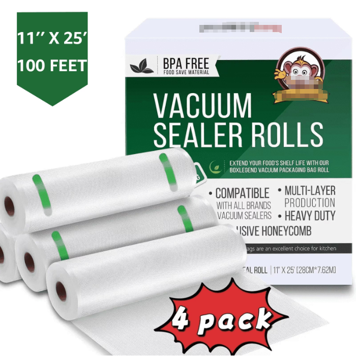 11" x 150' Vacuum Sealer Bags Food Vacuum Seal Bags Roll Keeper with Cutter