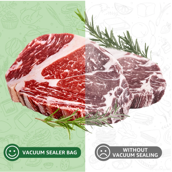 Vacuum Sealer Bags, 2 Pack 8''x50',11''x50 Combo Vacuum Seal Rolls for Food, 100 feet, Clear